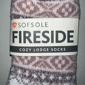 Sofsole Fireside Cozy Lodge Socks - Pink and White